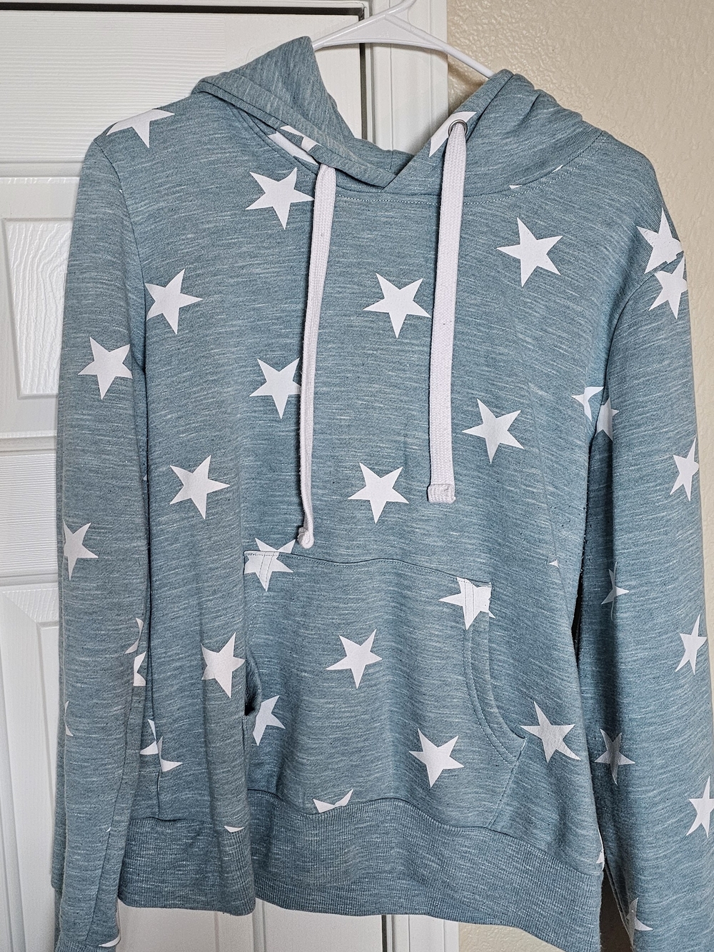 Reflex Teal Star-Print Hoodie Sweatshirt